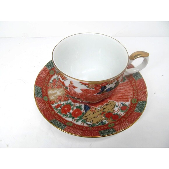Arita Imari Peacock Cup And Saucer In Very Good Condition - Picture 2 of 11